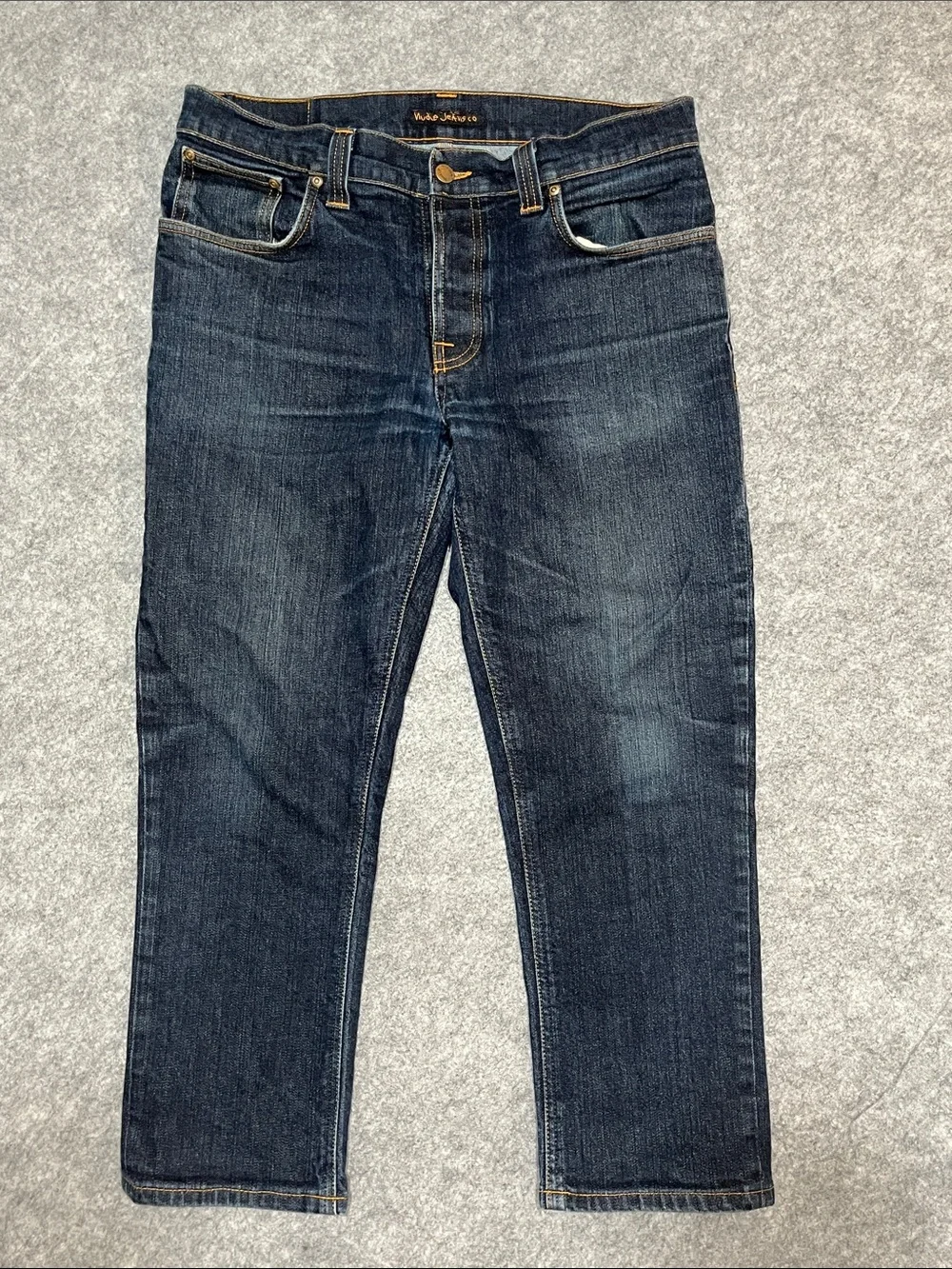 Nudie Jeans Grim Tim Dry Navy Organic Stretch Denim Jeans - Picture 2 of 10
